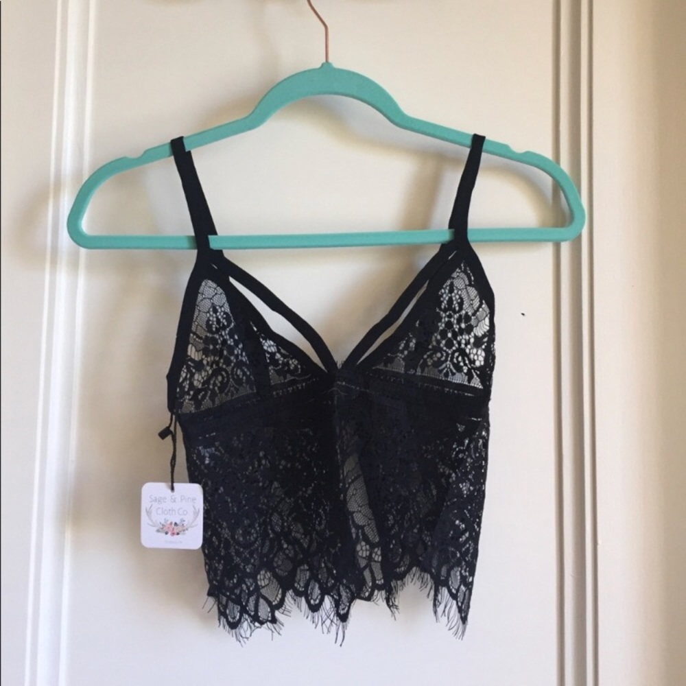 NWT💕PLUS Delicate Stretch Lace Crop Bralette Sexy - Picture 2 of 6